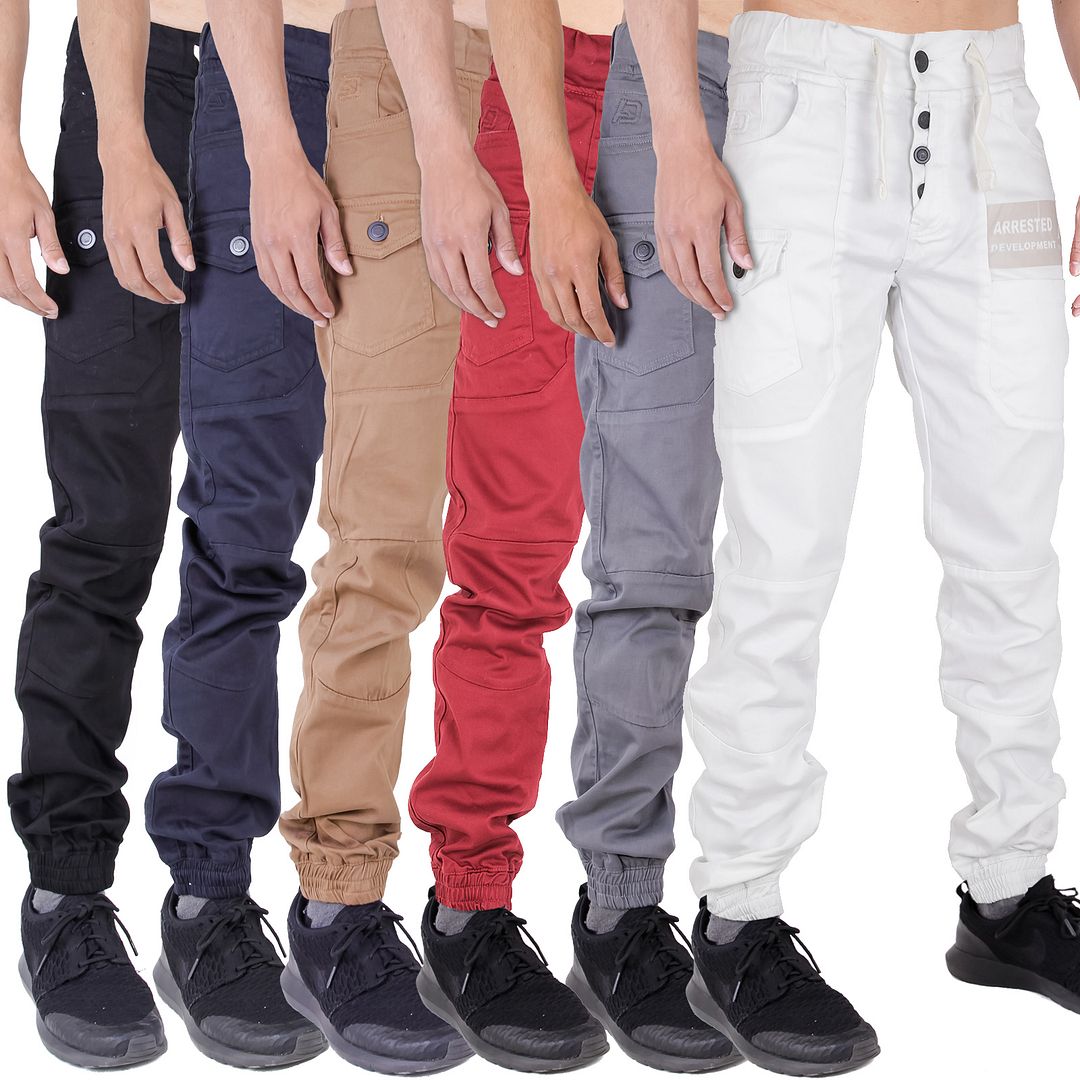 Mens Stretch Cuffed Chinos Joggers Jogger Jeans by AD Waist 42 44 46 48